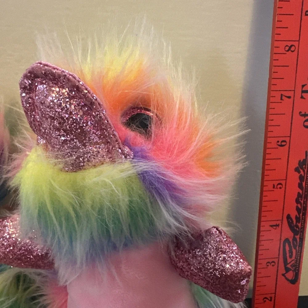 Ty PIPPA And ASHA Rainbow Sherbert Fur Platypus AND Ostrich‎ Beanie Boo